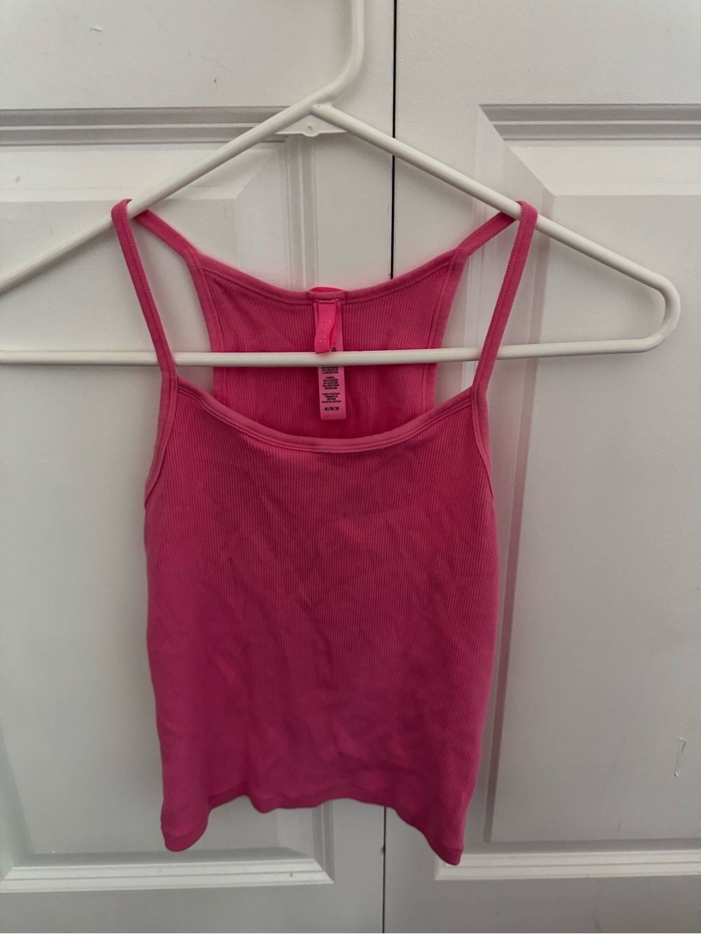SKIMS Hot Pink Ribbed Camisole Tank